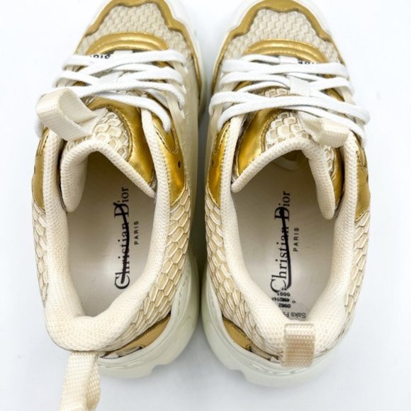Christian Dior Mesh D-Connect Sneakers 37.5 Gold - Picture 7 of 11
